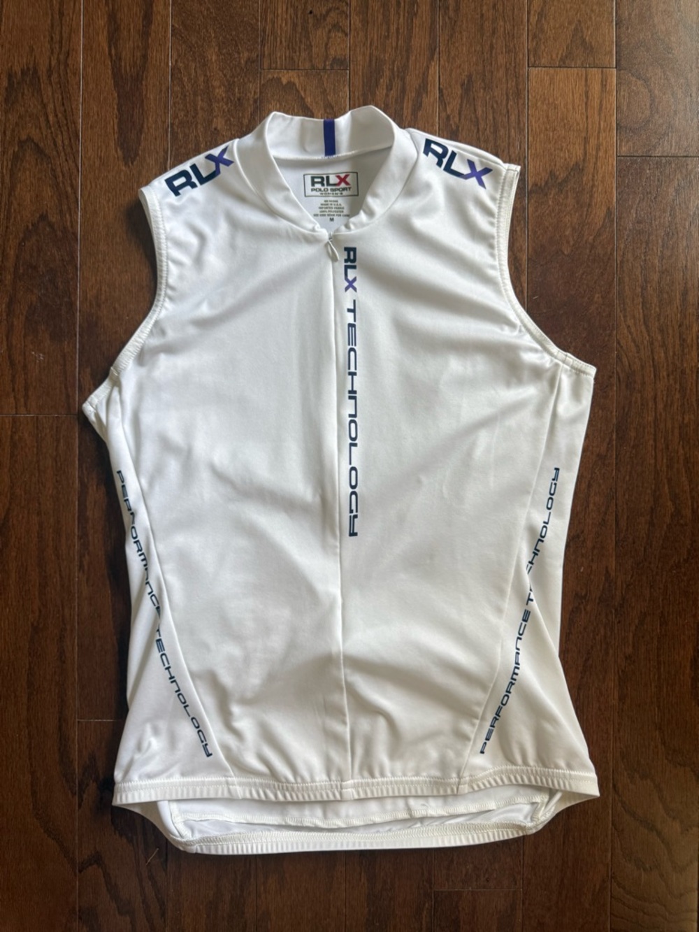 Ralph Lauren RLX White Sleeveless Performance cycling vest size medium